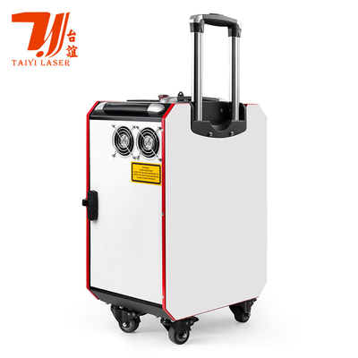 Caso de Trolley de Promoção da Feira de Cantão Pulso Portátil Limpador a Laser Portátil Para Limpeza Industrial de Superfície de Metal