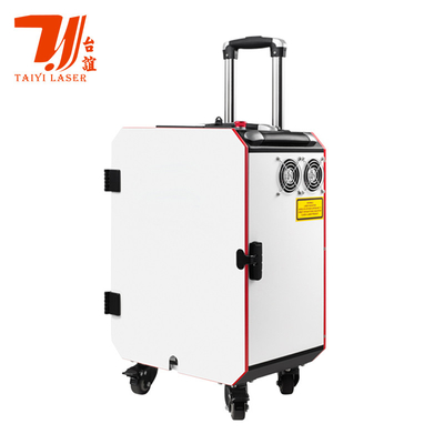 Caso de Trolley de Promoção da Feira de Cantão Pulso Portátil Limpador a Laser Portátil Para Limpeza Industrial de Superfície de Metal