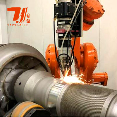 Máquina de revestimento a laser robótica de 6000W para hastes hidráulicas, tubos de campos de petróleo e reconstrução de componentes cilíndricos