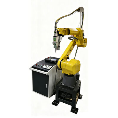 Robô de corte a laser FANUC com braço de 6 eixos e sistema de visão integrado para processamento de chapas de metal de precisão