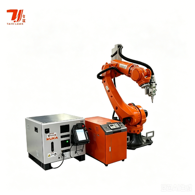 Sistema robótico de soldagem a laser IPG 4000W com robô KUKA KR35 para soldagem de peças de metal complexas 3D