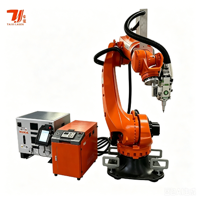 Máquina de solda 3D robótica a laser com robô KUKA KR35 e laser IPG de 4000W para peças de chassi automotivo