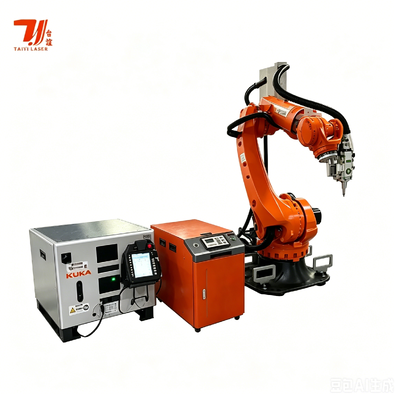Sistema de robô de soldagem a laser de fibra IPG 4000W com robô industrial KUKA para indústrias aeroespaciais e automotivas